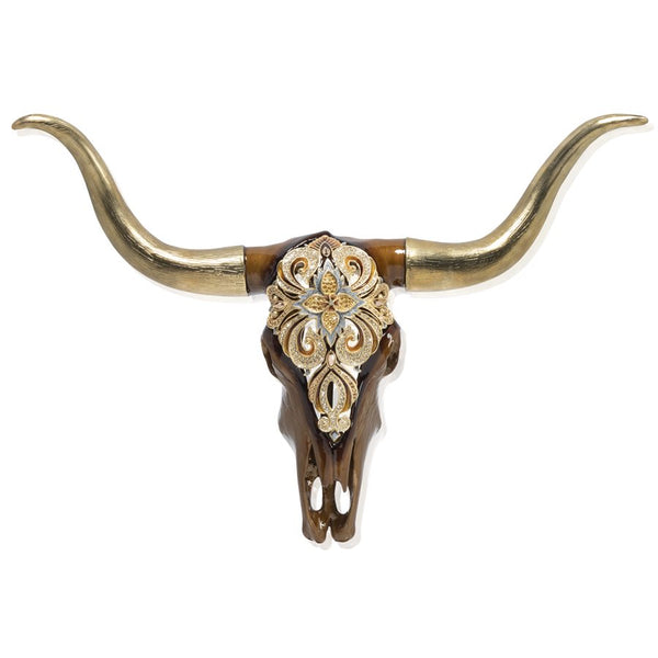 Load image into Gallery viewer, Jay Strongwater Keeffe - Cow Skull Objet with Stand