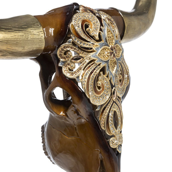 Load image into Gallery viewer, Jay Strongwater Keeffe - Cow Skull Objet with Stand