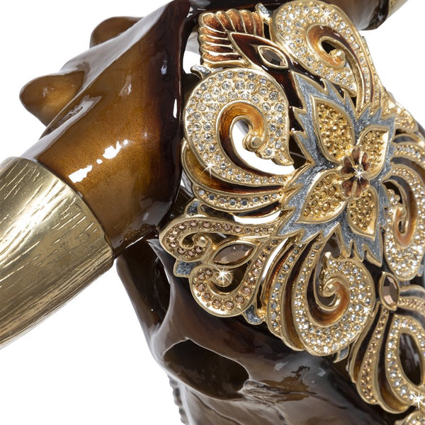 Load image into Gallery viewer, Jay Strongwater Keeffe - Cow Skull Objet with Stand