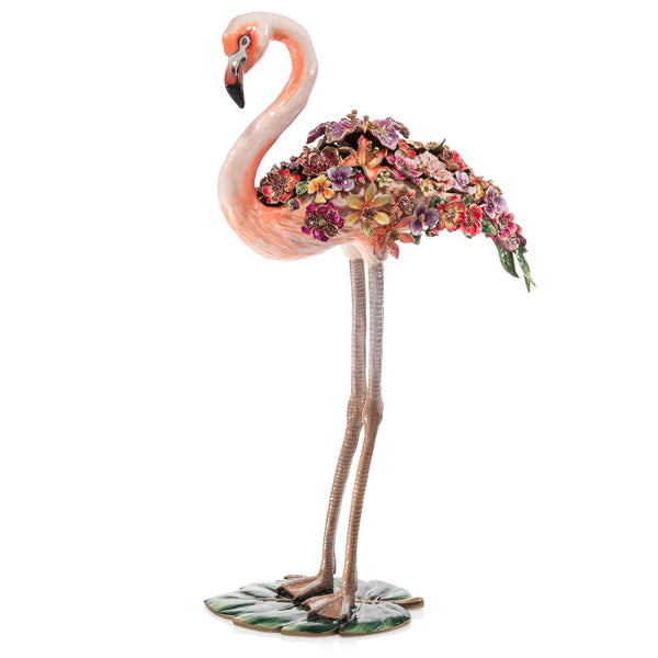 Load image into Gallery viewer, Jay Strongwater Amira Floral Flamingo Figurine