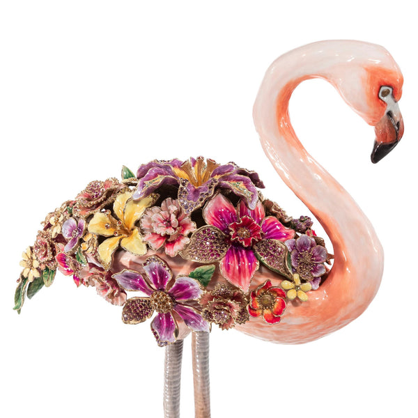 Load image into Gallery viewer, Jay Strongwater Amira Floral Flamingo Figurine