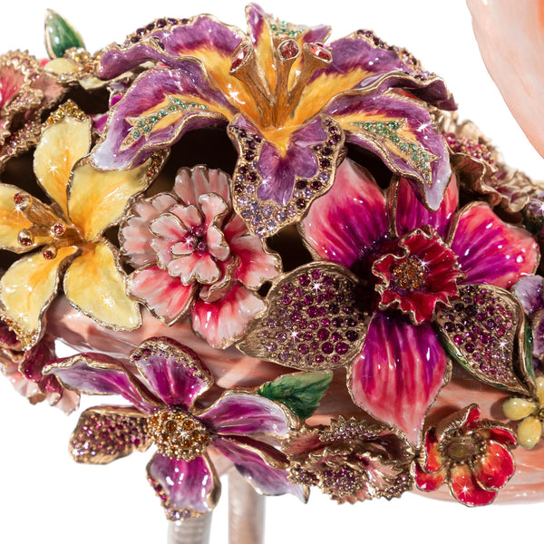 Load image into Gallery viewer, Jay Strongwater Amira Floral Flamingo Figurine