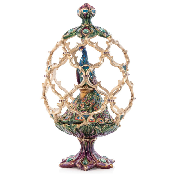 Load image into Gallery viewer, Jay Strongwater Roman Peacock Egg Objet