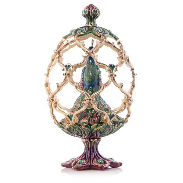 Load image into Gallery viewer, Jay Strongwater Roman Peacock Egg Objet