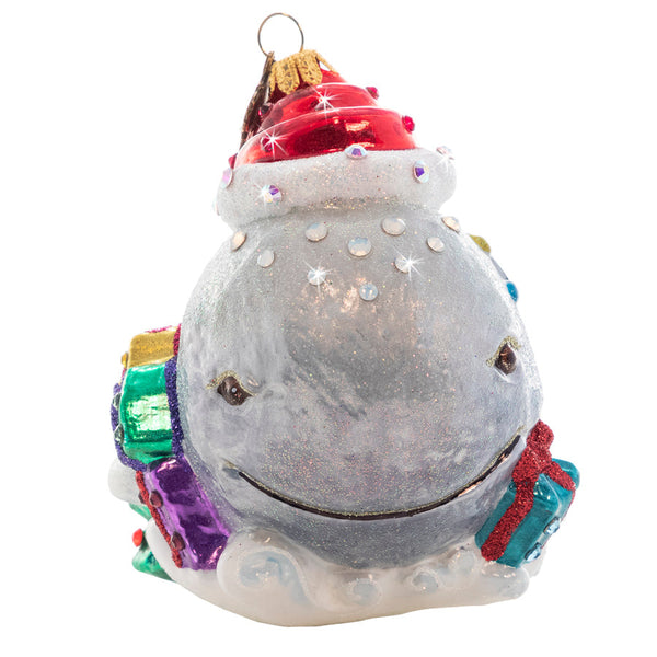 Load image into Gallery viewer, Jay Strongwater Christmas Whale Ornament