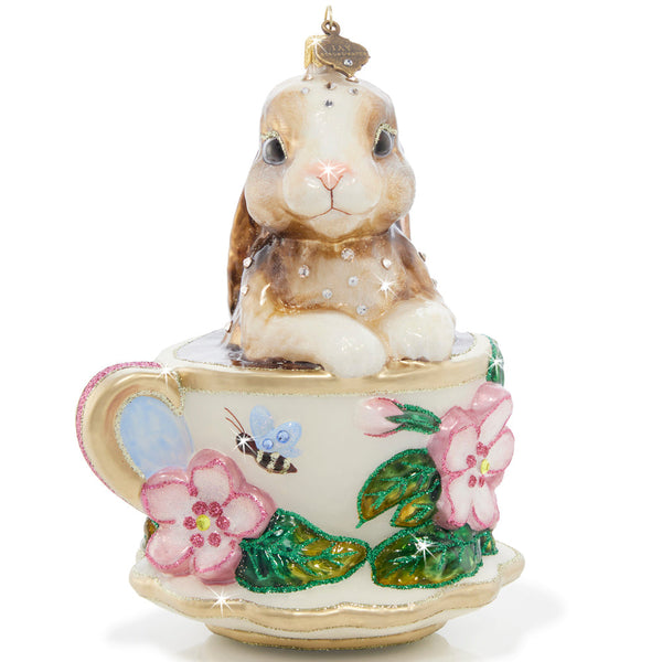 Load image into Gallery viewer, Jay Strongwater Bunny Teacup Ornament