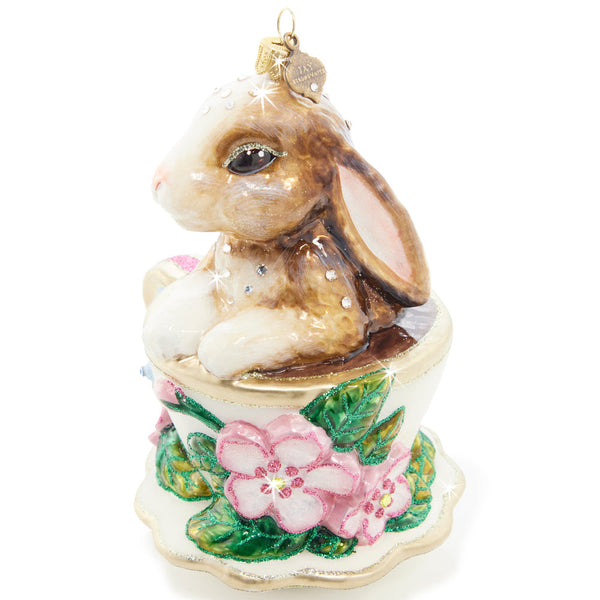 Load image into Gallery viewer, Jay Strongwater Bunny Teacup Ornament