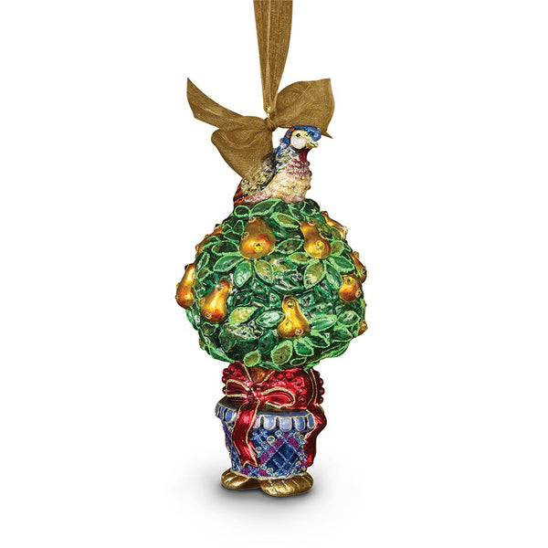 Load image into Gallery viewer, Jay Strongwater Partridge in a Pear Tree Glass Ornament