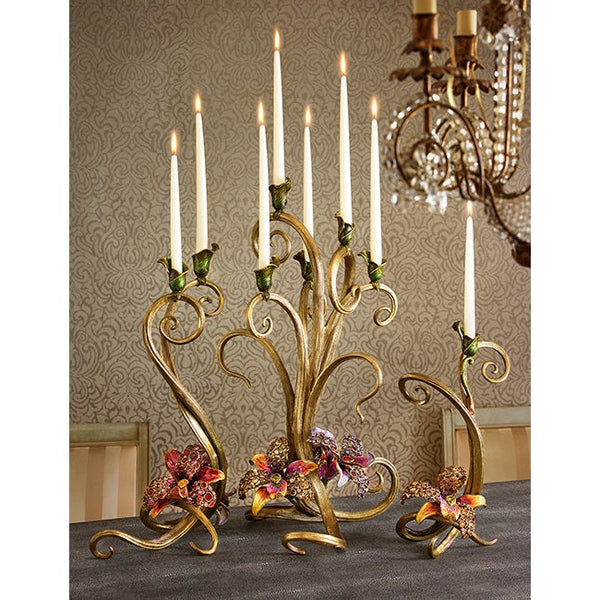 Load image into Gallery viewer, Jay Strongwater Aubree Orchid Candelabra