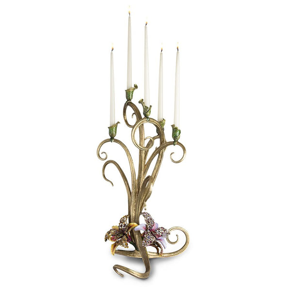 Load image into Gallery viewer, Jay Strongwater Aubree Orchid Candelabra