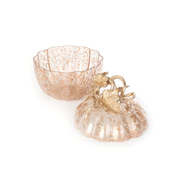 Load image into Gallery viewer, Jay Strongwater Erin Leaf & Vine Gilded Large Glass Jar