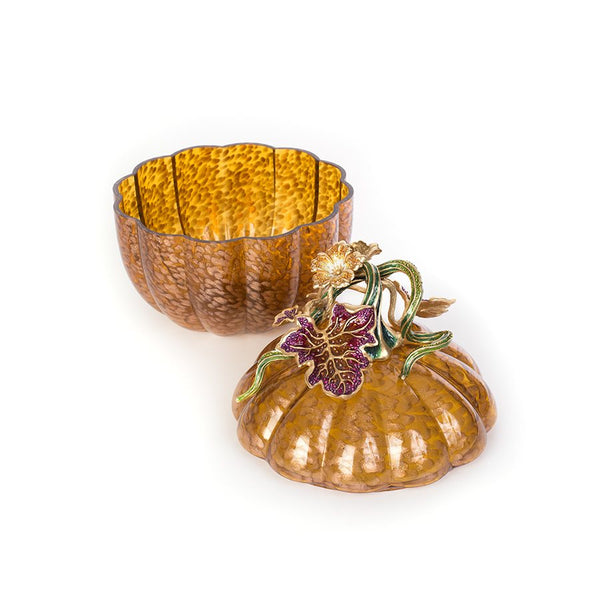 Load image into Gallery viewer, Jay Strongwater Dalton Leaf & Vine Jeweled Large Glass Jar