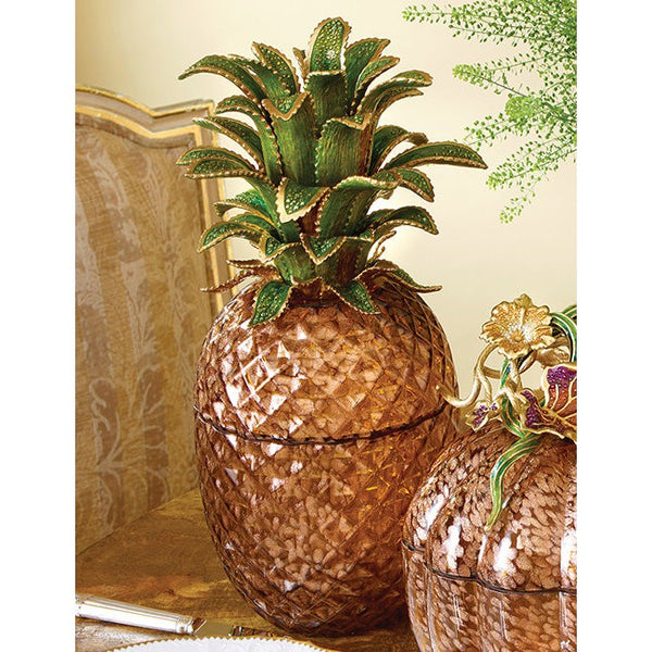 Load image into Gallery viewer, Jay Strongwater Winston Pineapple Jeweled Glass Jar
