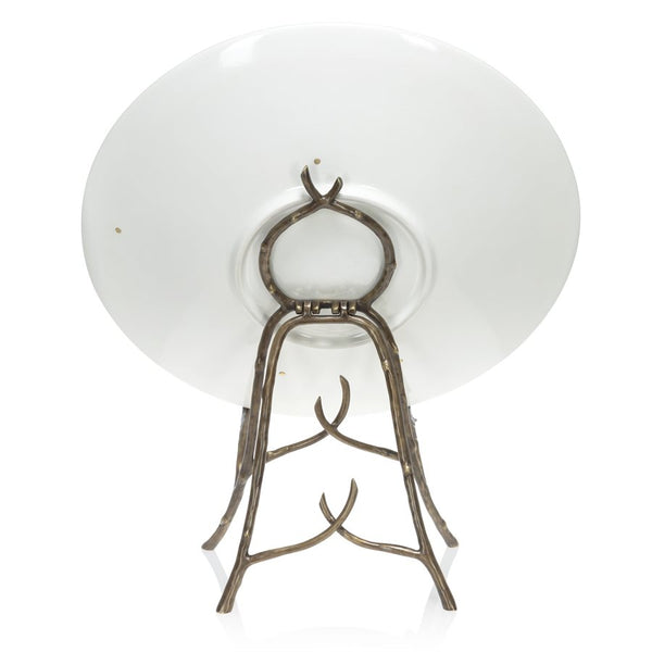 Load image into Gallery viewer, Jay Strongwater Catalina - Orchid and Banana Leaf Platter with Stand
