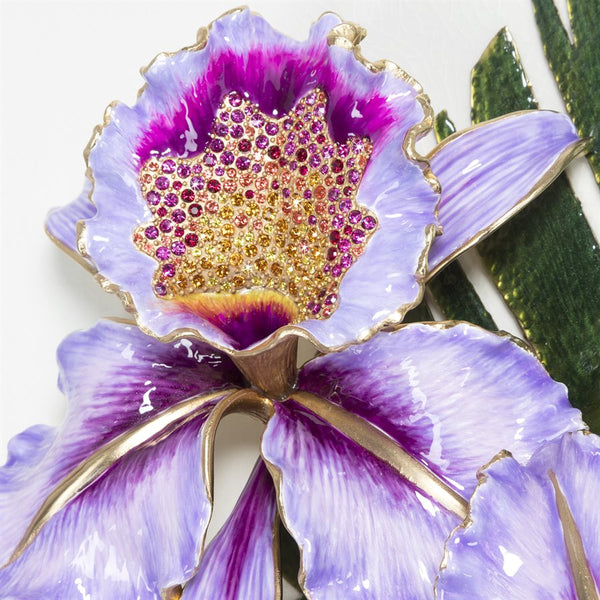 Load image into Gallery viewer, Jay Strongwater Catalina - Orchid and Banana Leaf Platter with Stand