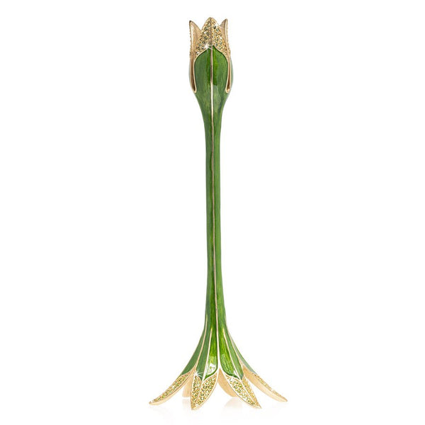 Load image into Gallery viewer, Jay Strongwater Ambrosius - Tulip Tall Candle Stick Holder - Leaf Green