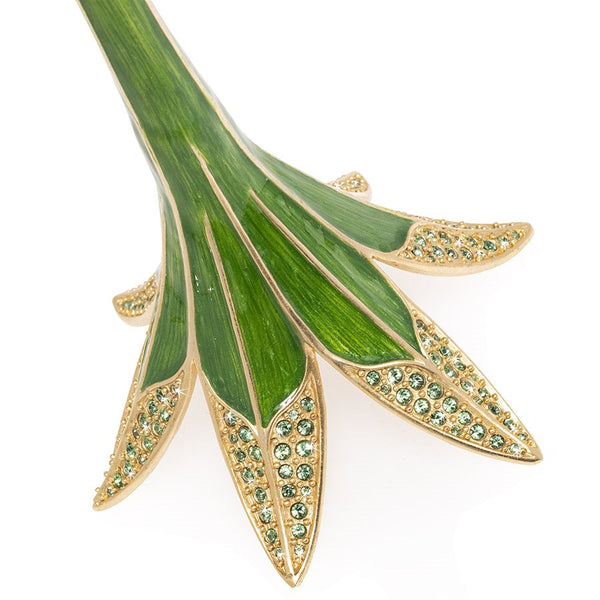 Load image into Gallery viewer, Jay Strongwater Ambrosius - Tulip Tall Candle Stick Holder - Leaf Green
