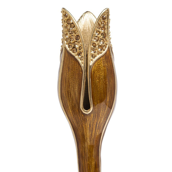 Load image into Gallery viewer, Jay Strongwater Ambrosius - Tulip Tall Candle Stick Holder - Golden Topaz