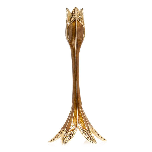 Load image into Gallery viewer, Jay Strongwater Abraham - Tulip Medium Candlestick Holder - Golden Topaz