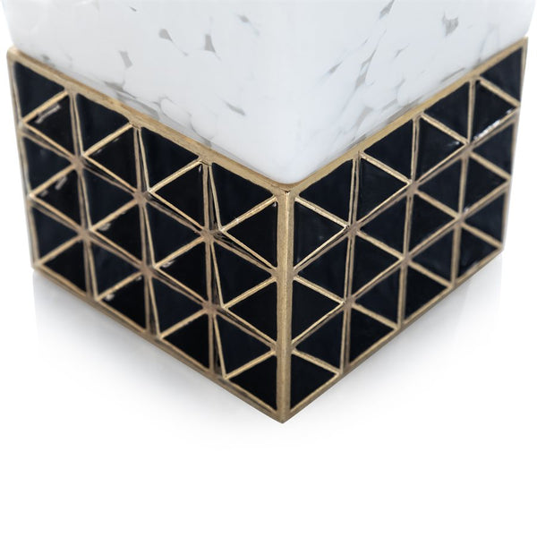 Load image into Gallery viewer, Jay Strongwater Opus Pyramid Vase - Black Onyx