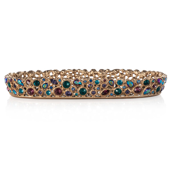 Load image into Gallery viewer, Jay Strongwater Julius Bejeweled Tray - Peacock