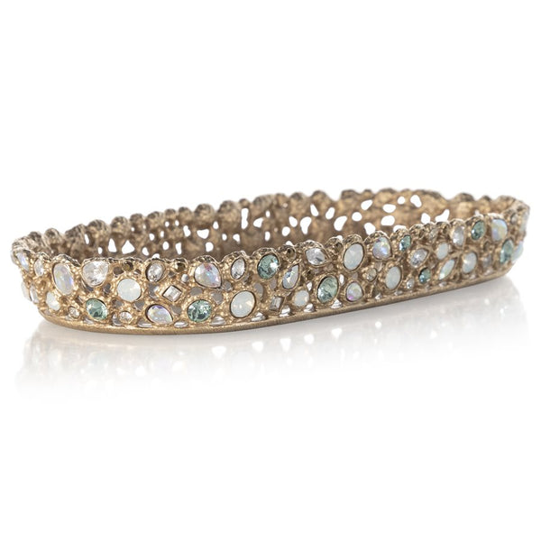 Load image into Gallery viewer, Jay Strongwater Julius Bejeweled Tray - Opal
