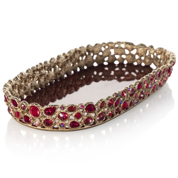 Load image into Gallery viewer, Jay Strongwater Julius Bejeweled Tray - Ruby