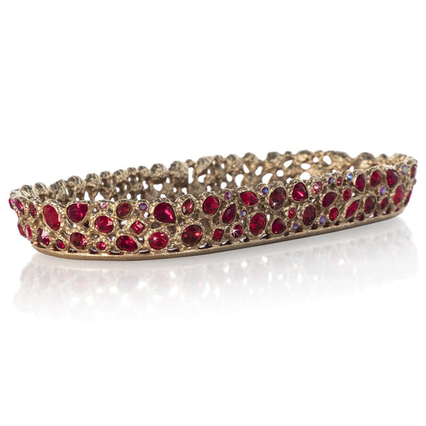 Load image into Gallery viewer, Jay Strongwater Julius Bejeweled Tray - Ruby