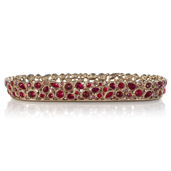 Load image into Gallery viewer, Jay Strongwater Julius Bejeweled Tray - Ruby