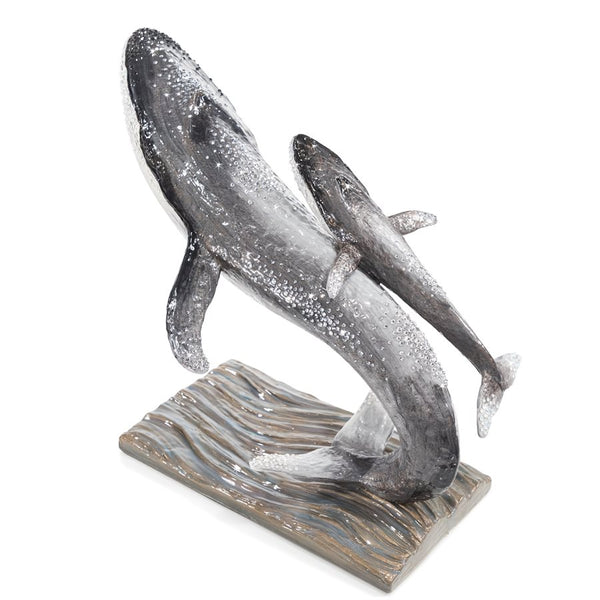 Load image into Gallery viewer, Jay Strongwater Finn Whale and Calf Figurine