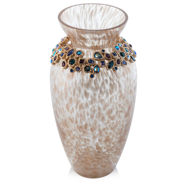 Load image into Gallery viewer, Jay Strongwater Norah Bejeweled Vase - Peacock
