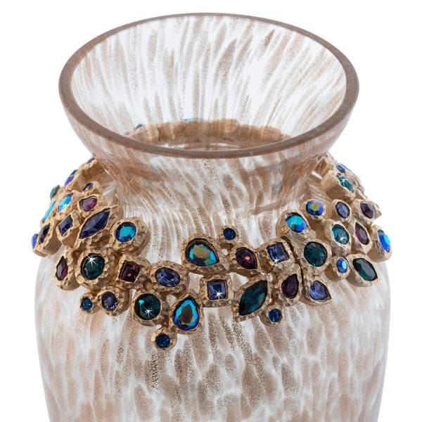 Load image into Gallery viewer, Jay Strongwater Norah Bejeweled Vase - Peacock