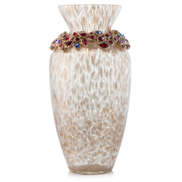 Load image into Gallery viewer, Jay Strongwater Norah Bejeweled Vase - Ruby