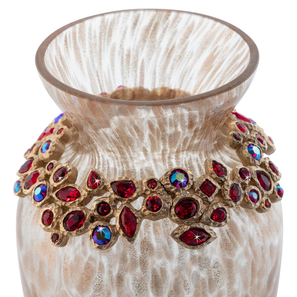 Load image into Gallery viewer, Jay Strongwater Norah Bejeweled Vase - Ruby
