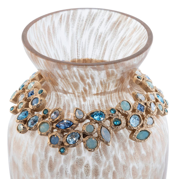 Load image into Gallery viewer, Jay Strongwater Norah Bejeweled Vase - Oceana