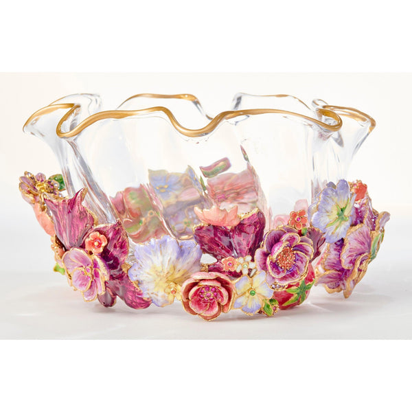 Load image into Gallery viewer, Jay Strongwater Paisley Small Ruffle Flower Bowl