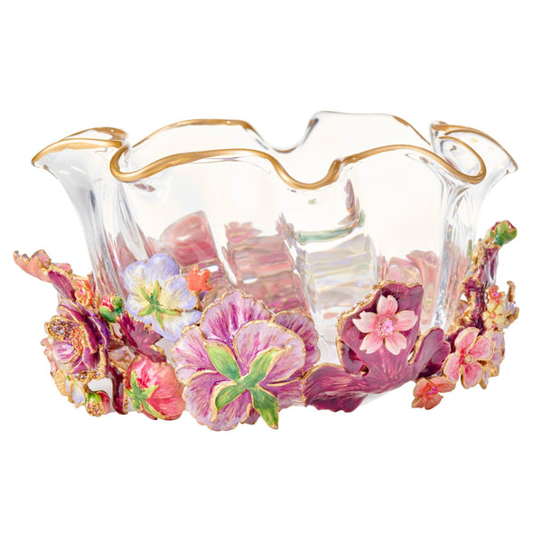 Load image into Gallery viewer, Jay Strongwater Paisley Small Ruffle Flower Bowl