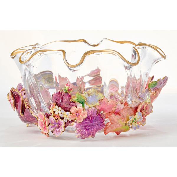 Load image into Gallery viewer, Jay Strongwater Paisley Small Ruffle Flower Bowl