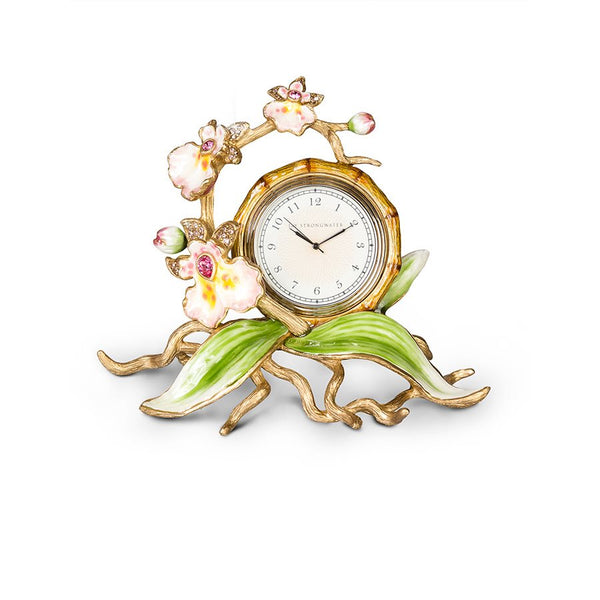 Load image into Gallery viewer, Jay Strongwater Tara Orchid Clock