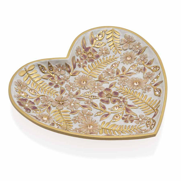 Load image into Gallery viewer, Jay Strongwater Aria Floral Heart Trinket Tray - Pink
