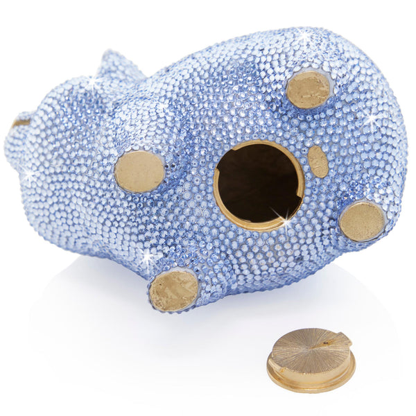 Load image into Gallery viewer, Jay Strongwater Gatsby Pavé Piggy Bank - Pale Blue