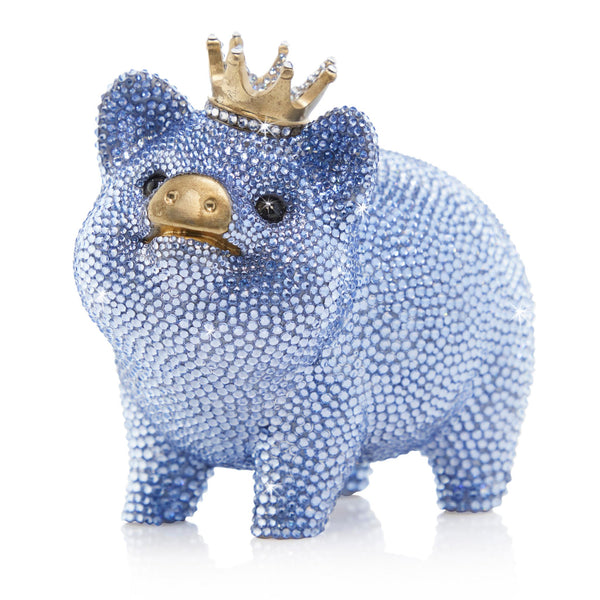 Load image into Gallery viewer, Jay Strongwater Gatsby Pavé Piggy Bank - Pale Blue