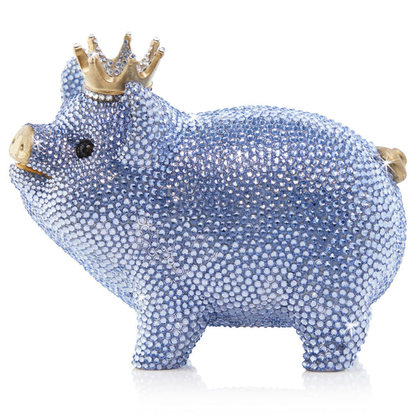 Load image into Gallery viewer, Jay Strongwater Gatsby Pavé Piggy Bank - Pale Blue