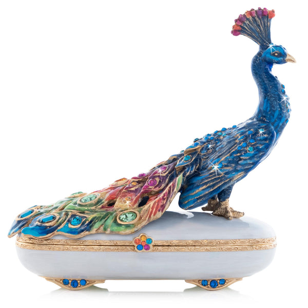 Load image into Gallery viewer, Jay Strongwater Darien Rainbow Peacock Box