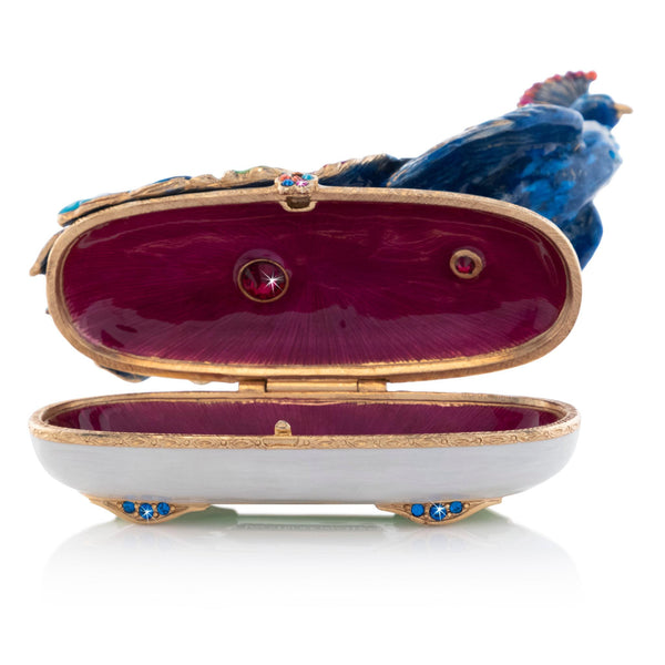 Load image into Gallery viewer, Jay Strongwater Darien Rainbow Peacock Box