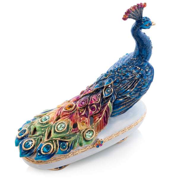 Load image into Gallery viewer, Jay Strongwater Darien Rainbow Peacock Box