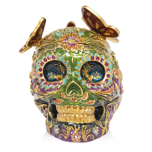 Load image into Gallery viewer, Jay Strongwater Rivera - Skull with Butterflies Box