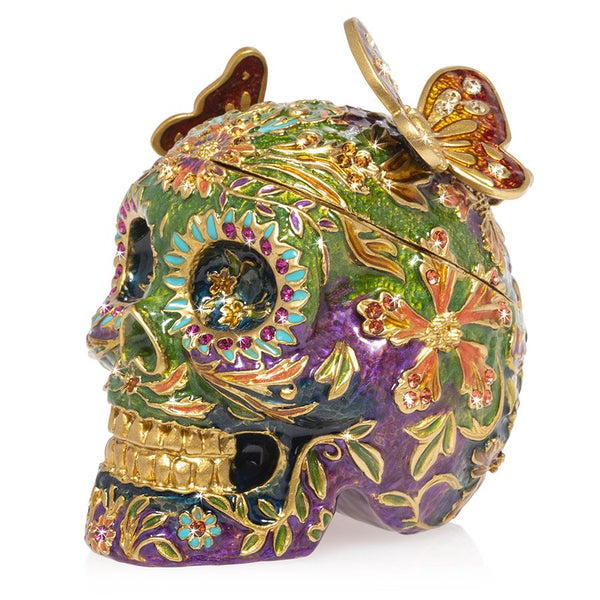 Load image into Gallery viewer, Jay Strongwater Rivera - Skull with Butterflies Box