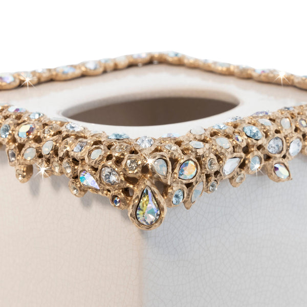 Load image into Gallery viewer, Jay Strongwater Emerson Bejeweled Tissue Box - Opal