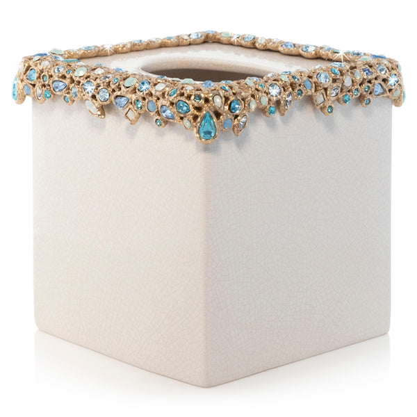Load image into Gallery viewer, Jay Strongwater Emerson Bejeweled Tissue Box - Oceana